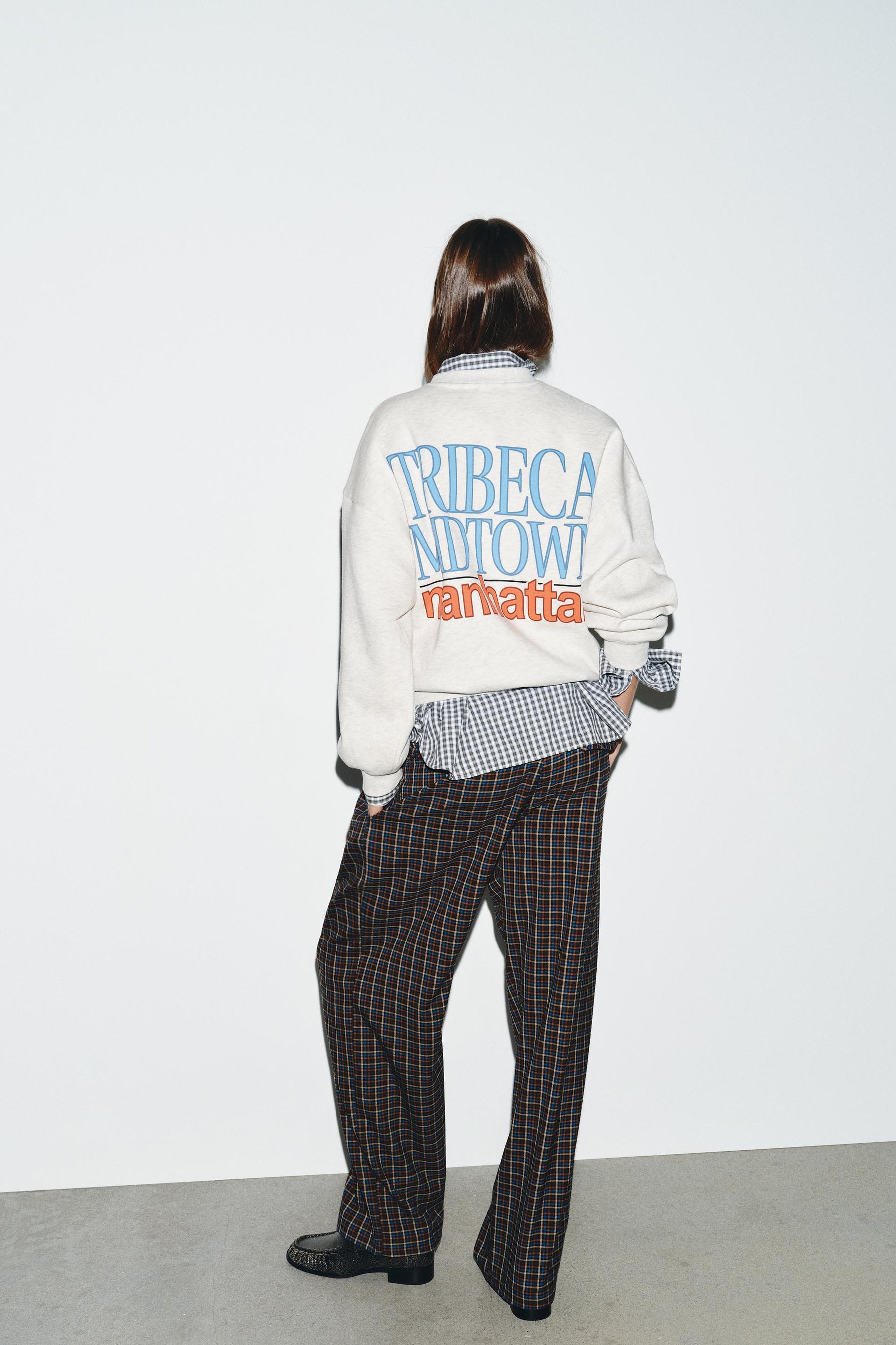 Contrast Slogan Sweatshirt