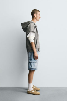 DENIM CARGO BERMUDA SHORTS - Image 4