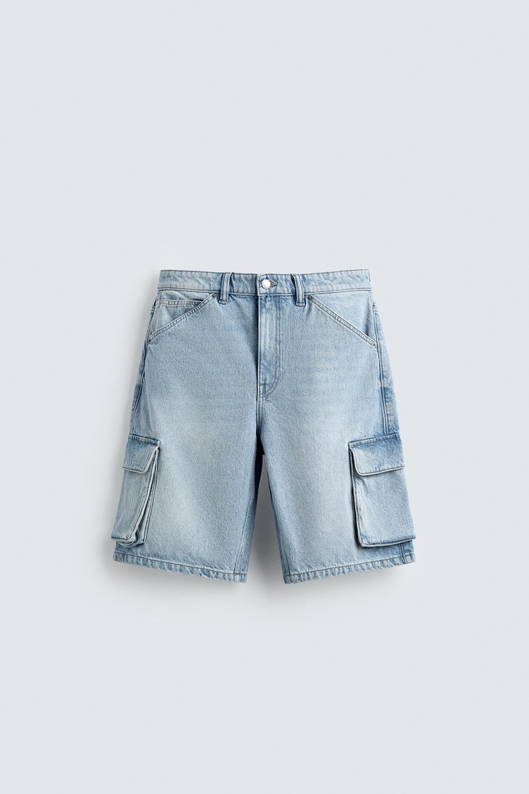 DENIM CARGO BERMUDA SHORTS - Image 6