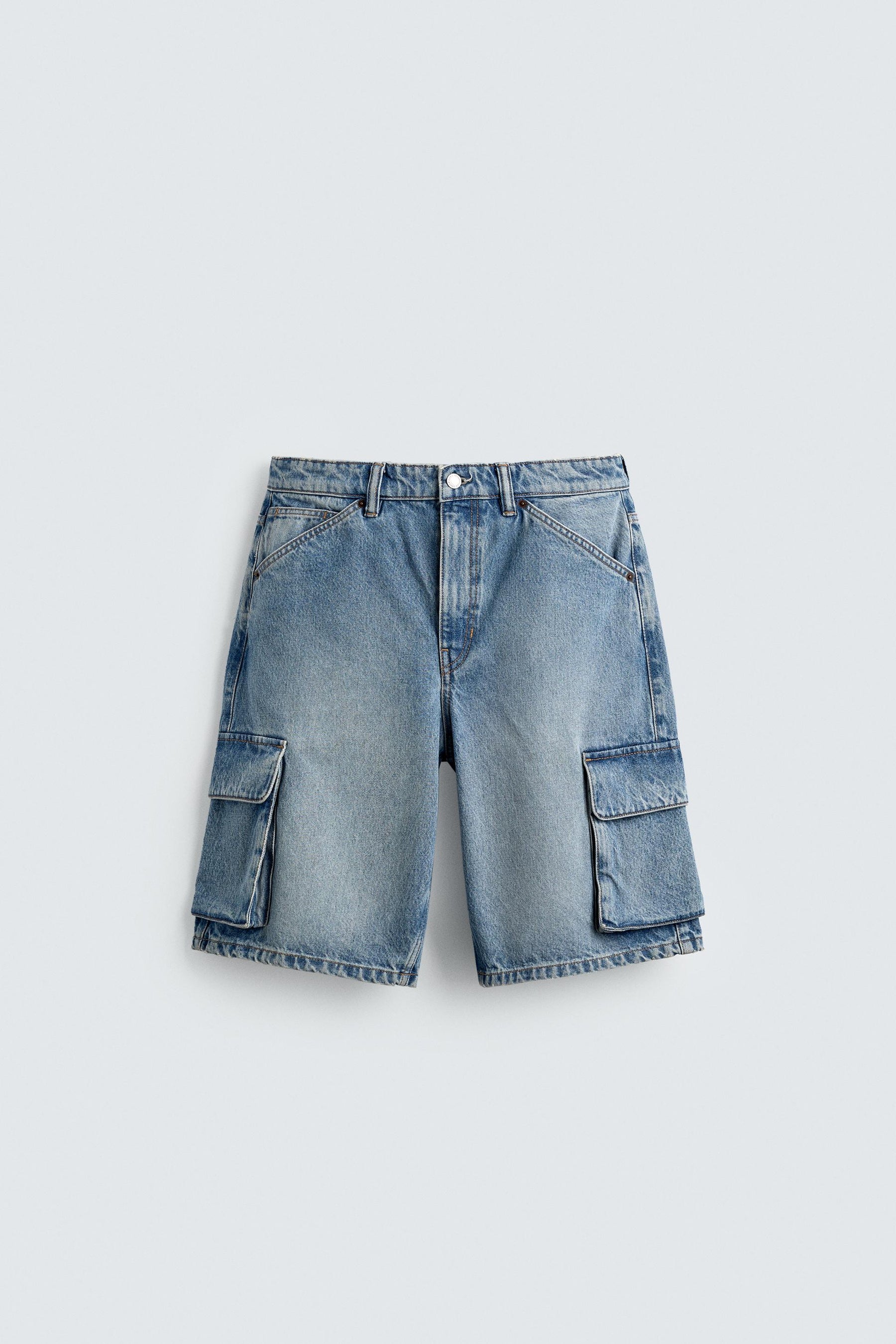 DENIM CARGO BERMUDA SHORTS - Image 7