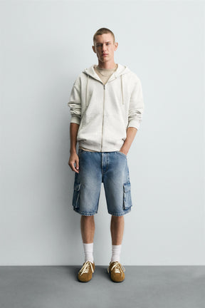 DENIM CARGO BERMUDA SHORTS - Image 1