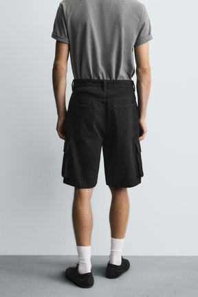 DENIM CARGO BERMUDA SHORTS - Image 3