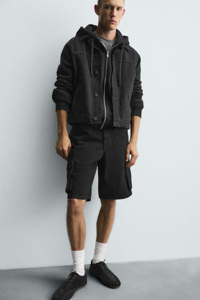 DENIM CARGO BERMUDA SHORTS - Image 5