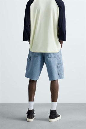 CARPENTER POCKET DENIM BERMUDA SHORTS - Image 3
