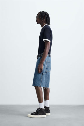CARPENTER POCKET DENIM BERMUDA SHORTS - Image 4