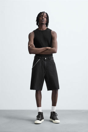 CARPENTER POCKET DENIM BERMUDA SHORTS - Image 1