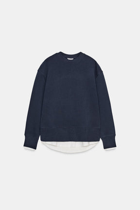 PLUSH CONTRAST SWEATSHIRT