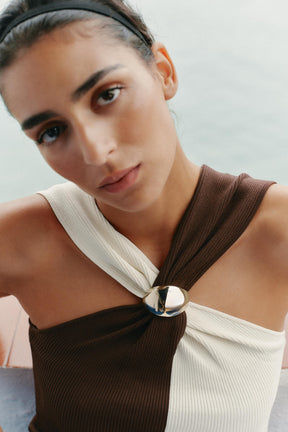 HALTER TOP WITH TRIM DETAIL - Image 3