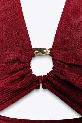 CUT OUT KNIT MIDI DRESS - Image 7