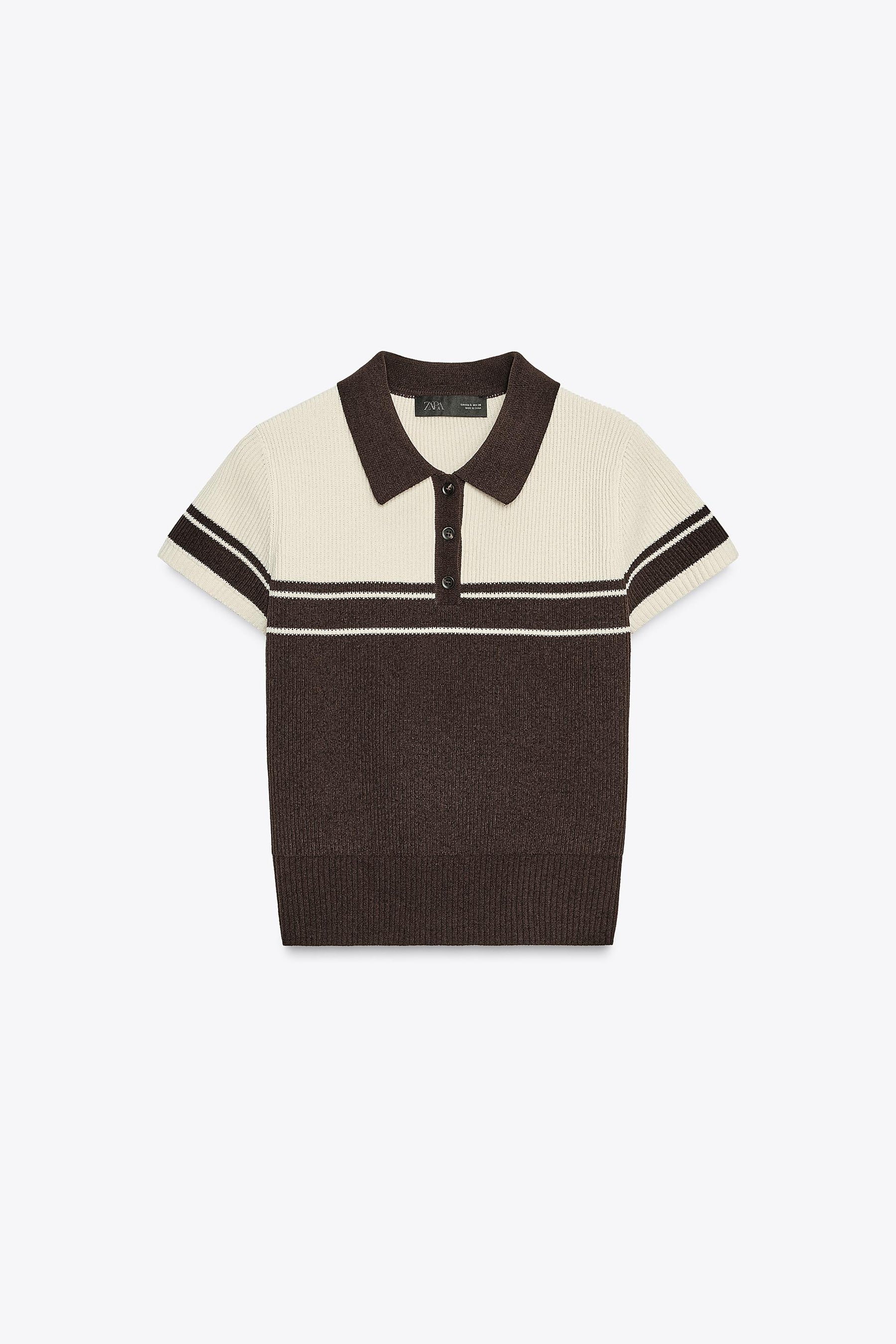Rib Knit Polo Shirt