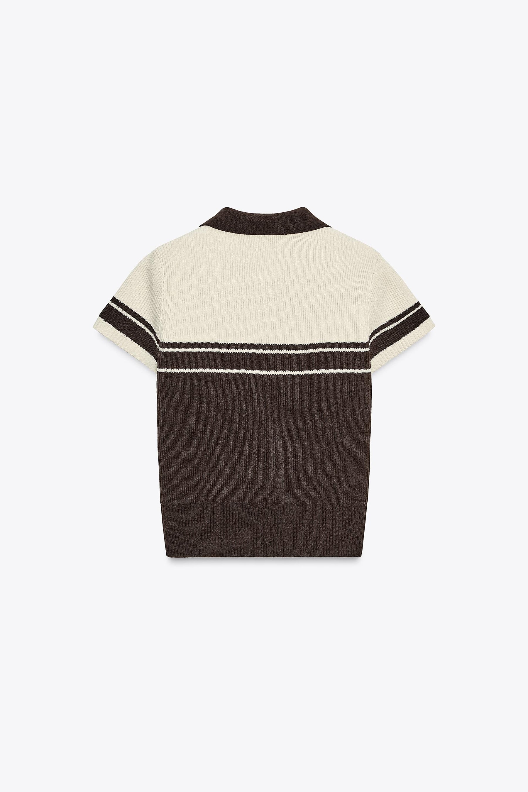 Rib Knit Polo Shirt