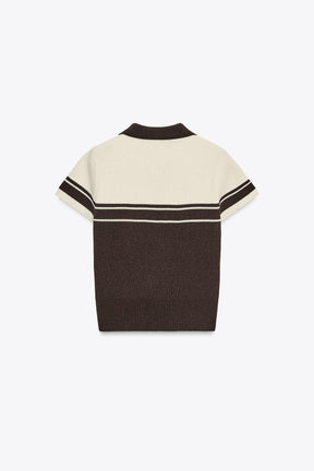 Rib Knit Polo Shirt