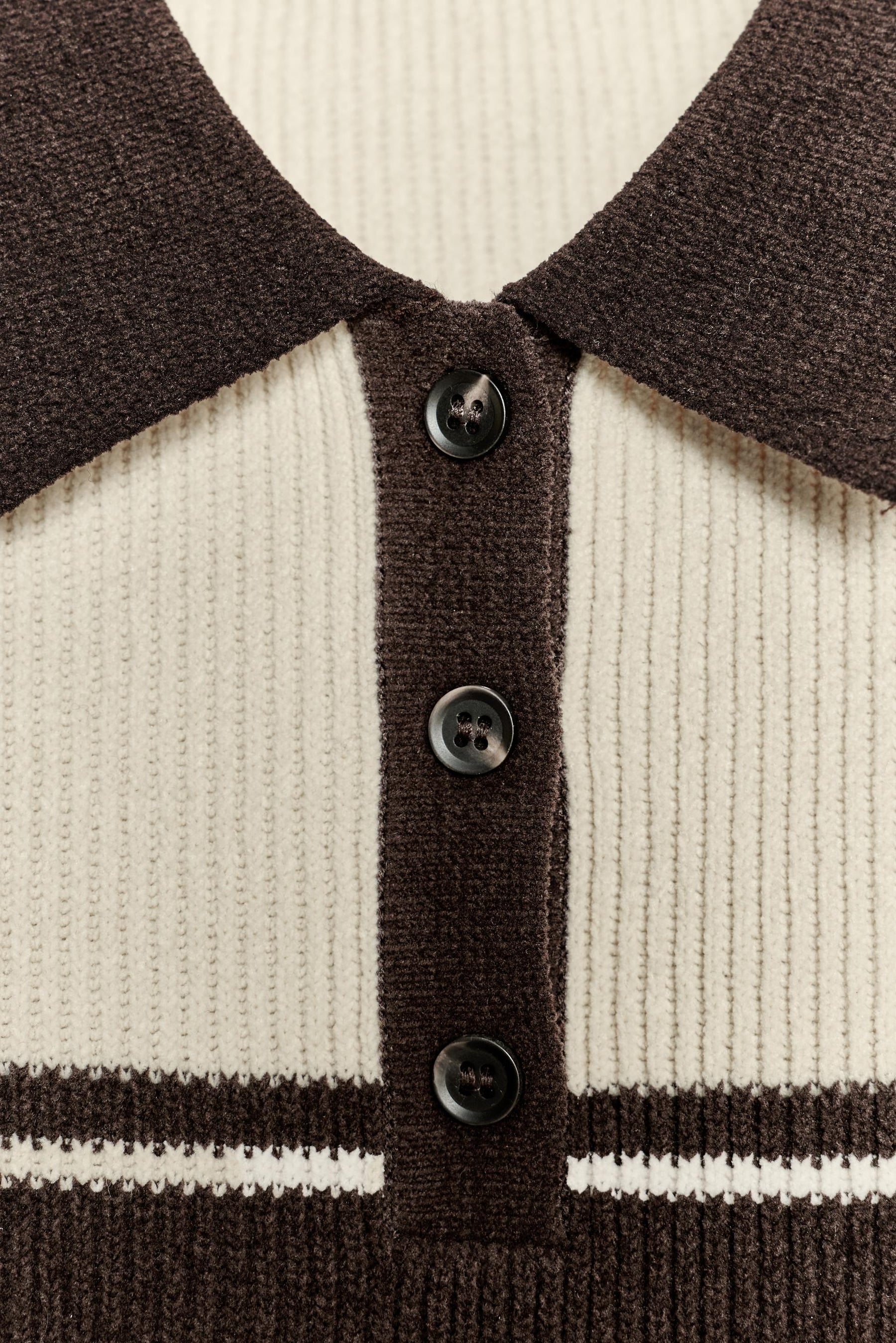 Rib Knit Polo Shirt