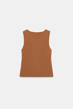 KNIT CUT-OUT TOP WITH METAL DETAIL - Image 3