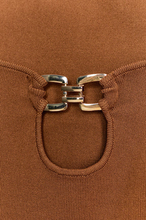 KNIT CUT-OUT TOP WITH METAL DETAIL - Image 4