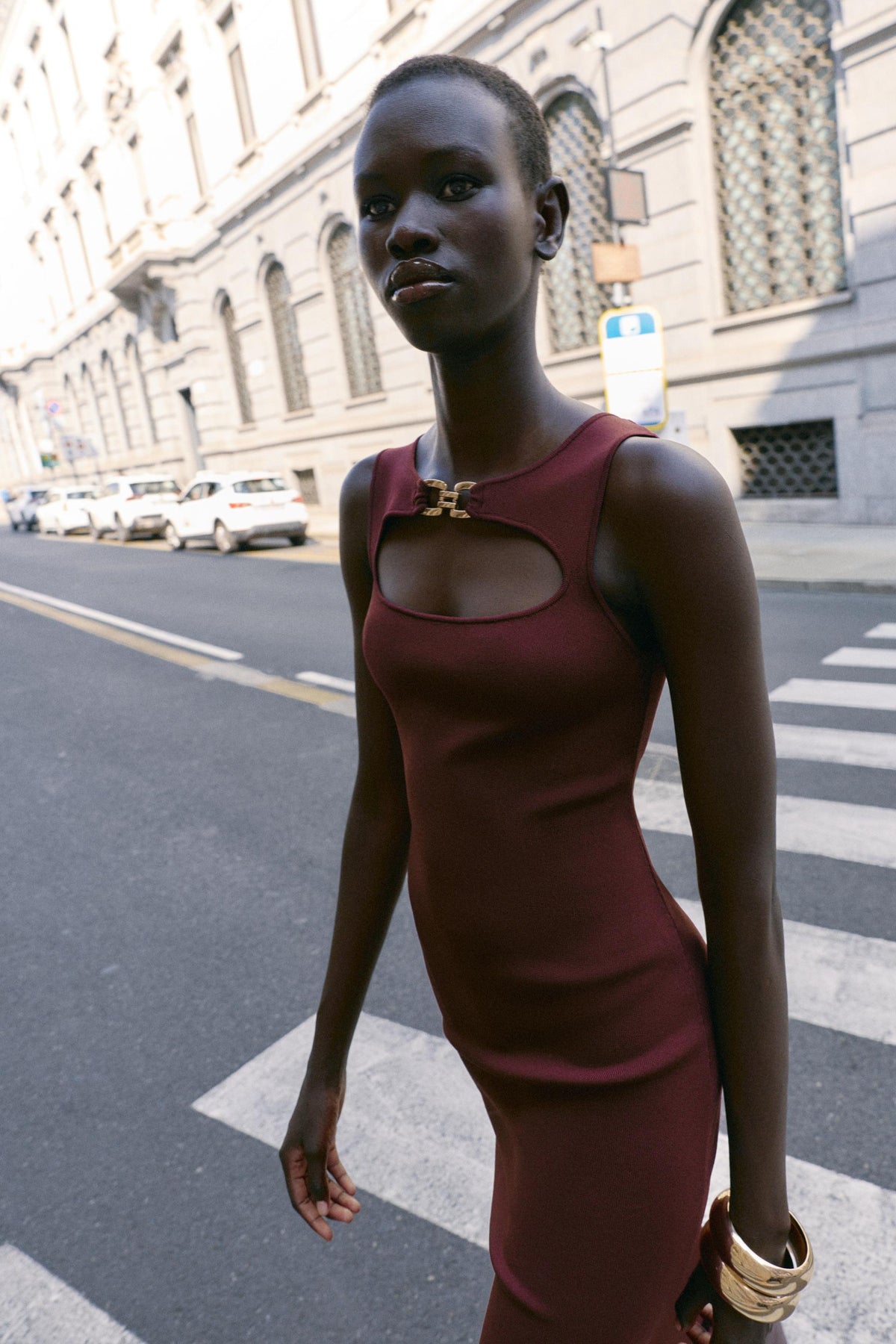 KNIT DRESS WITH CUT-OUT AND METAL DETAIL - Image 2