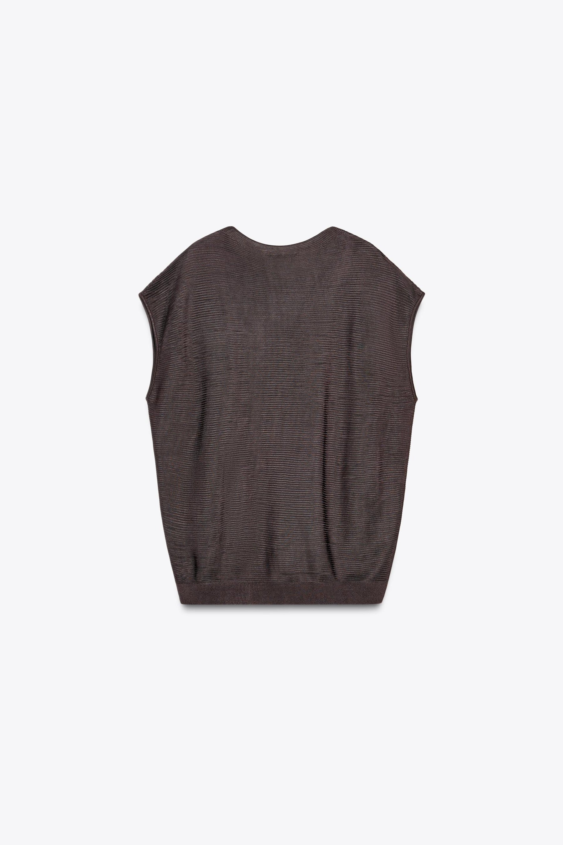 SLEEVELESS RIB KNIT TOP - Image 5