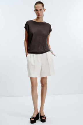 SLEEVELESS RIB KNIT TOP - Image 1