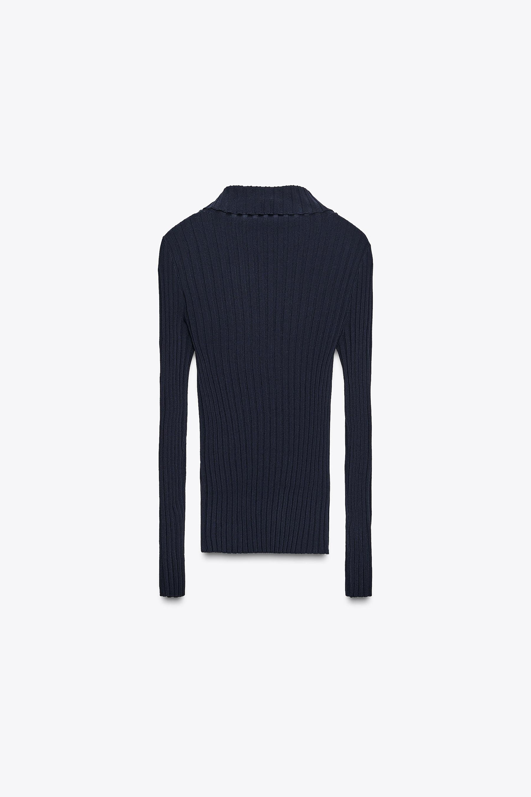RIBBED KNIT POLO SHIRT