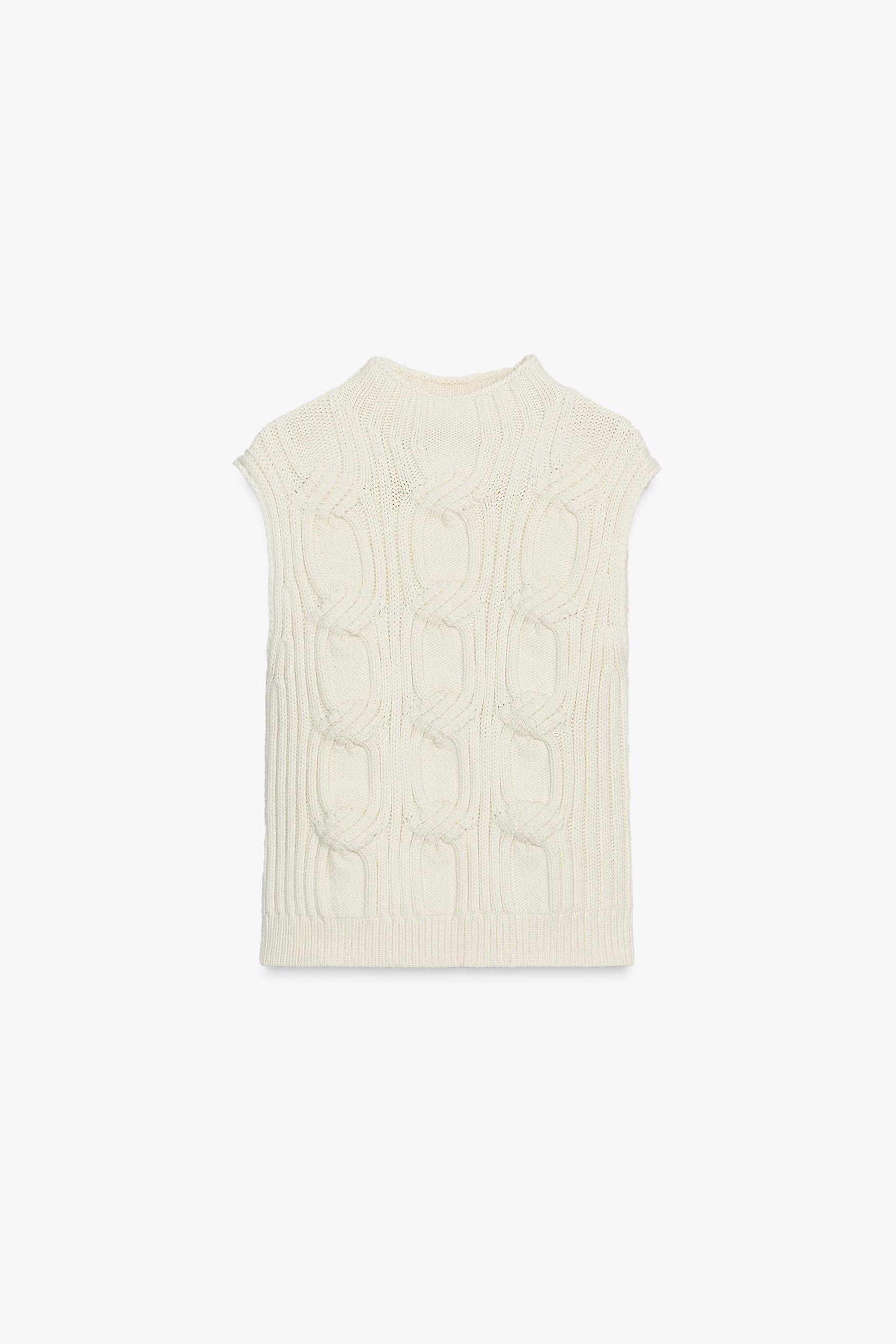 CABLE KNIT VEST - Image 4