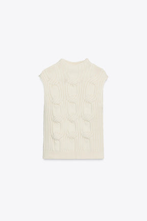 CABLE KNIT VEST - Image 4
