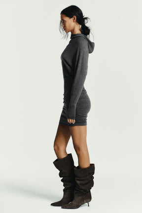 HOODIE KNIT MINI DRESS - Image 3