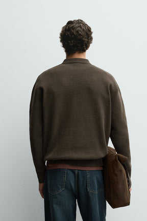 CHENILLE KNIT POLO SHIRT - Image 3