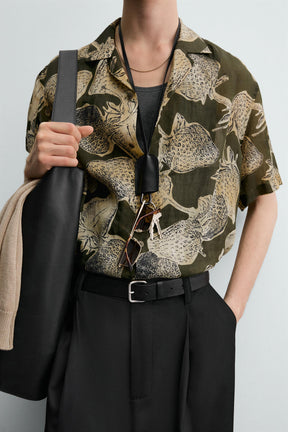 STRAWBERRY PRINT 100% RAMIE SHIRT - Image 7