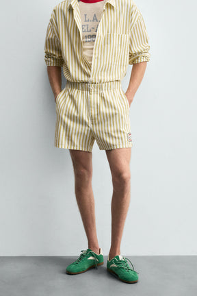 EMBROIDERED STRIPED SHORTS - Image 2