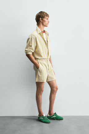 EMBROIDERED STRIPED SHORTS - Image 4