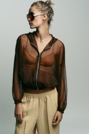 HOODED ORGANZA JACKET - Image 2