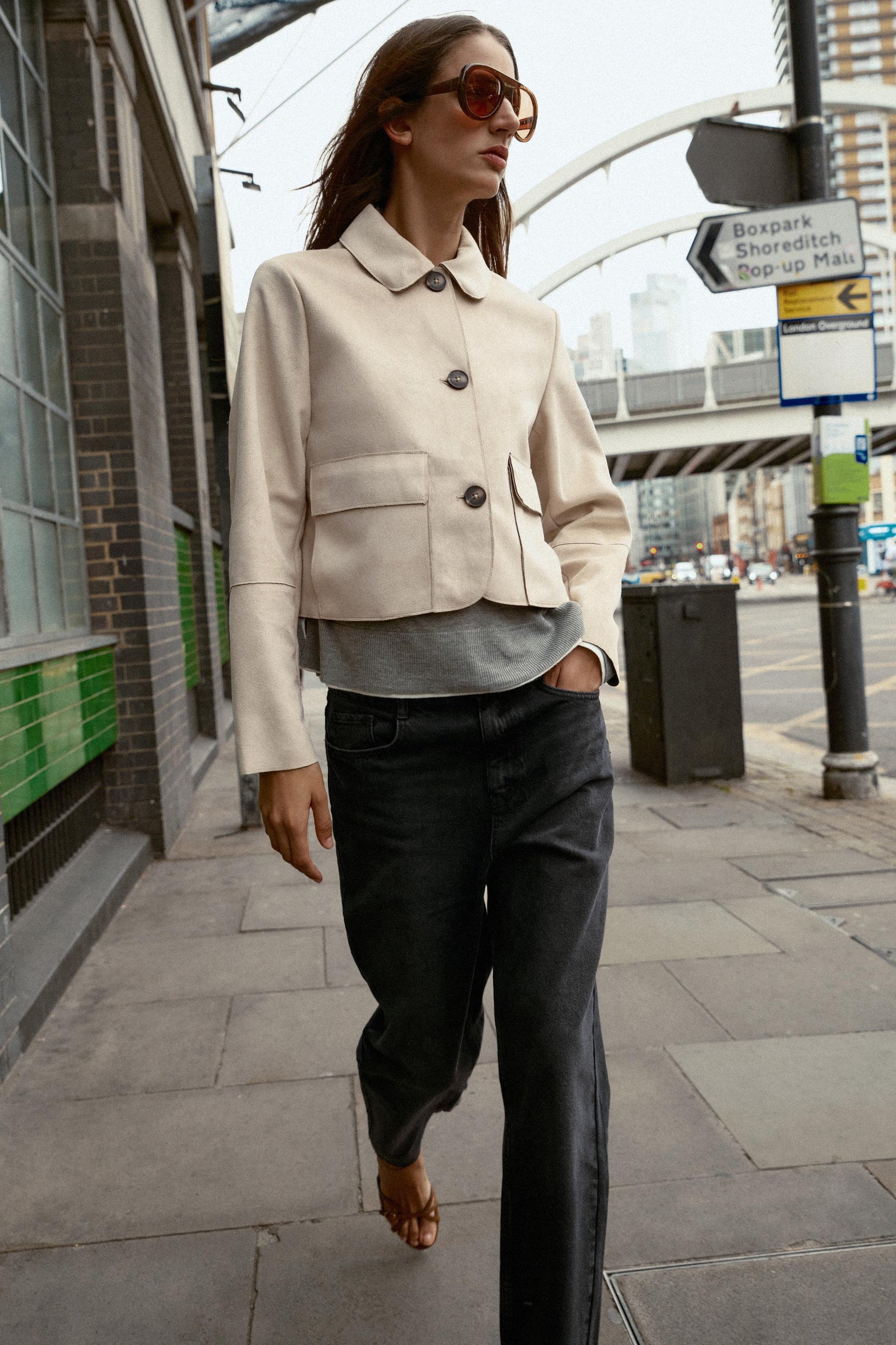 SHORT FAUX SUEDE JACKET - Image 1