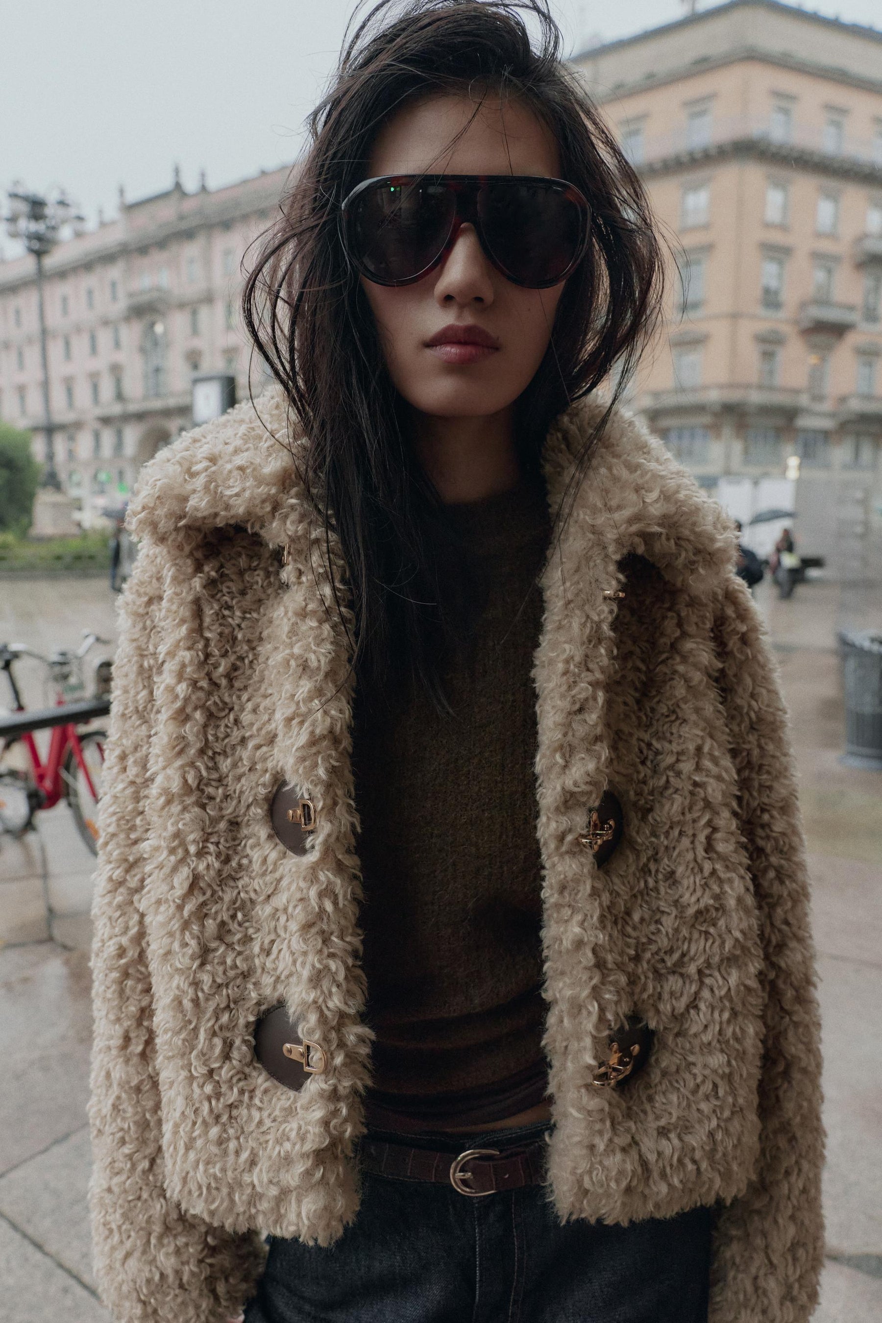 FAUX FUR FIREMAN JACKET