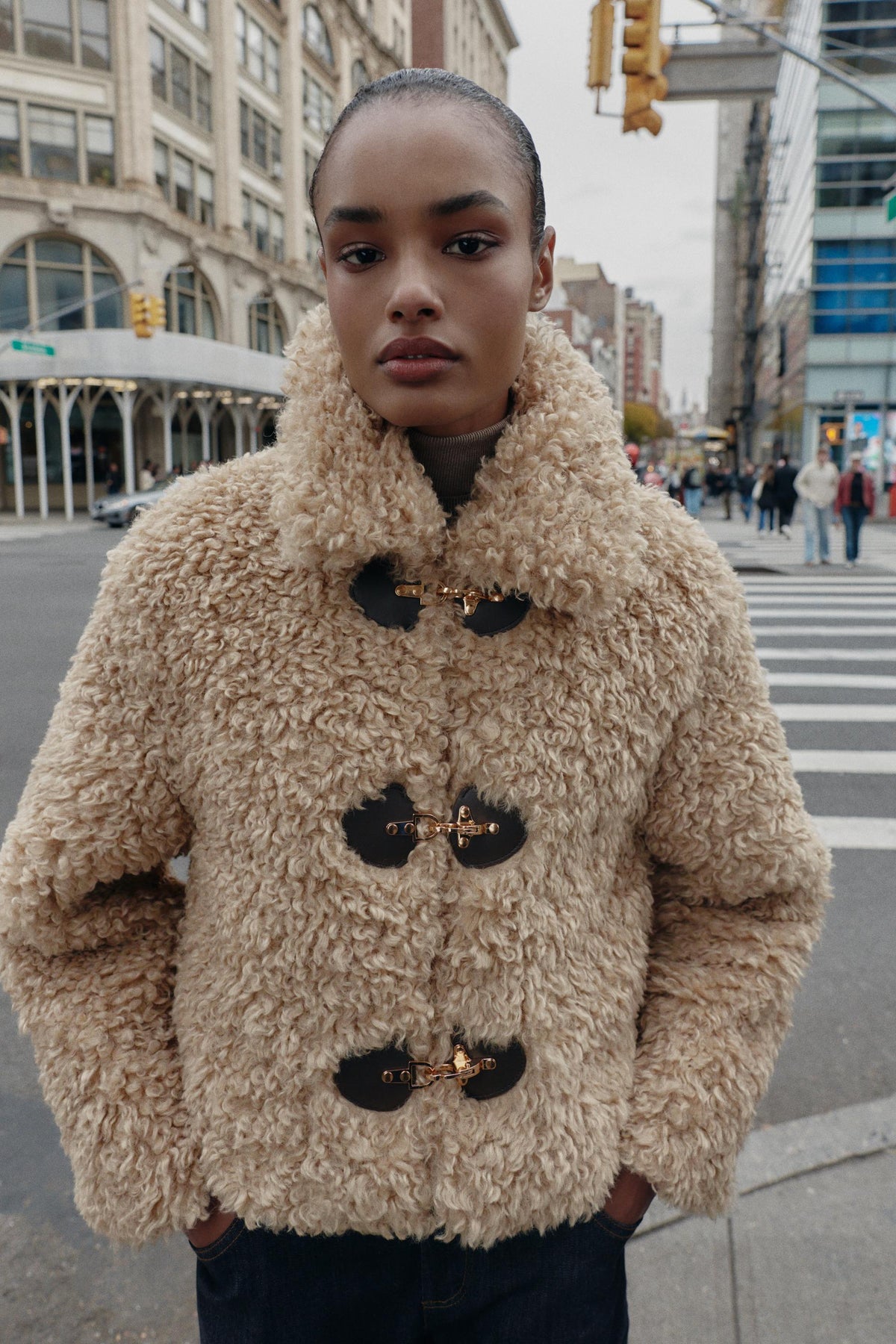 FAUX FUR JACKET WITH FIREMAN CLASP - Image 2