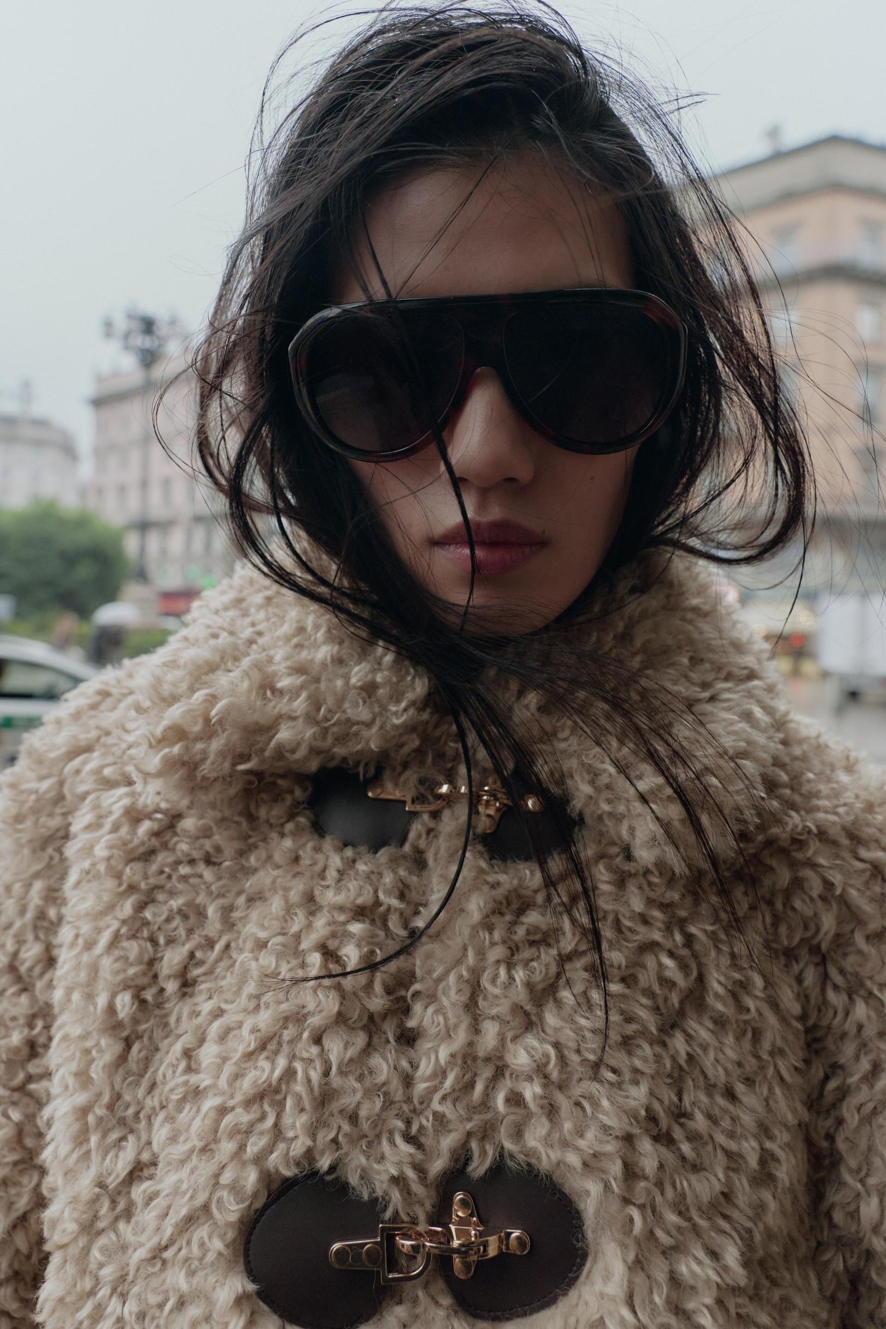 FAUX FUR FIREMAN JACKET