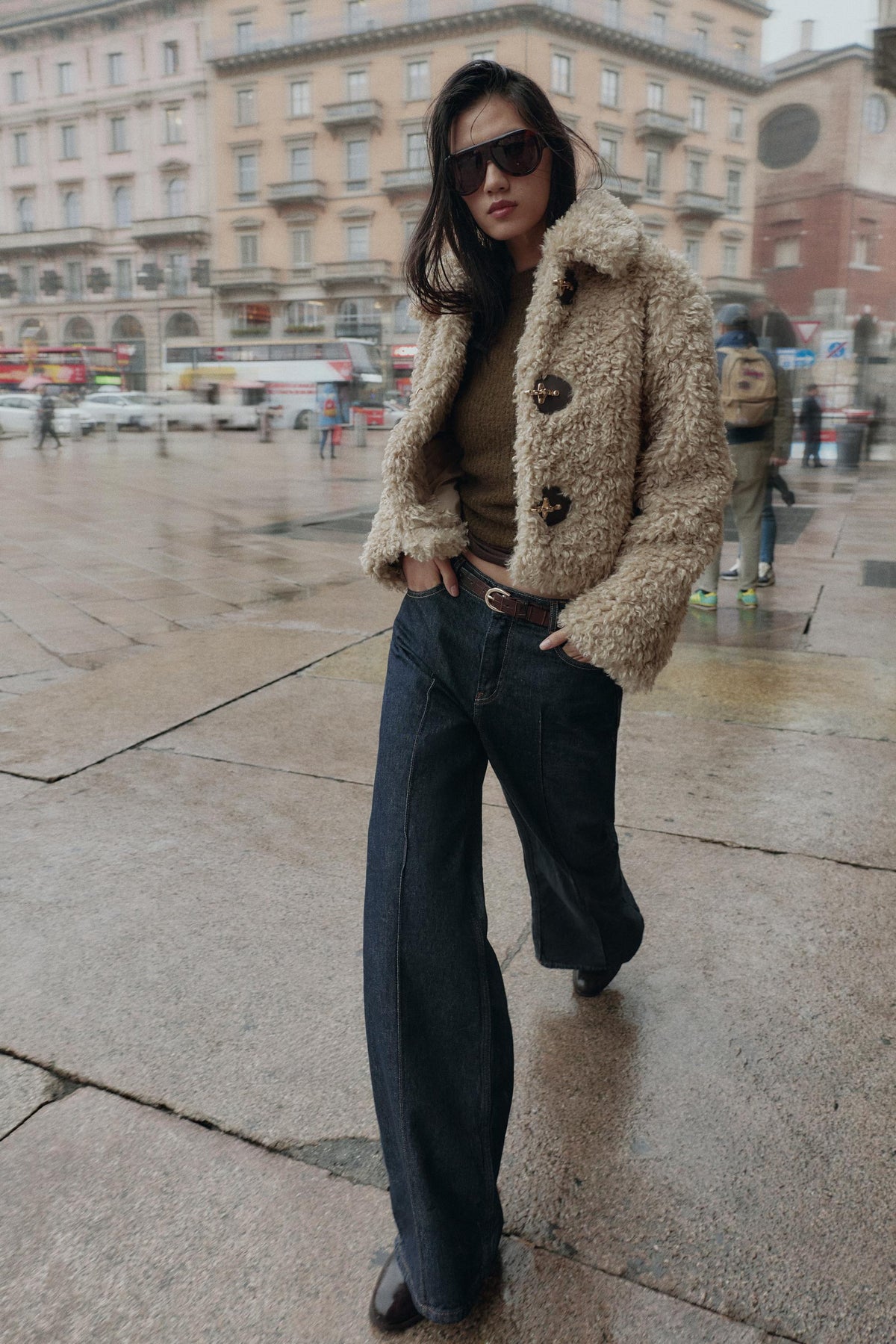 FAUX FUR FIREMAN JACKET