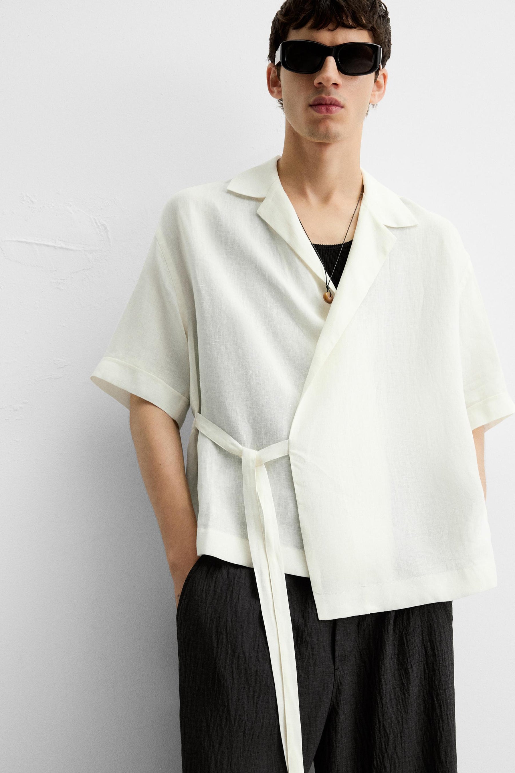 100% LINEN TIE SHIRT - Image 5