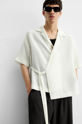 100% LINEN TIE SHIRT - Image 5