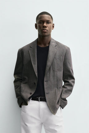 HERRINGBONE TEXTURED BLAZER - Image 2