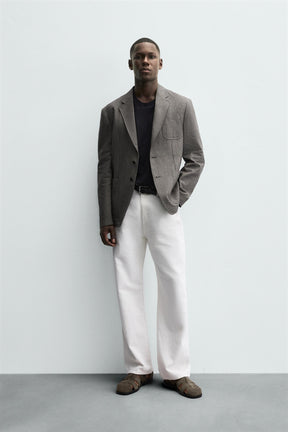 HERRINGBONE TEXTURED BLAZER - Image 1