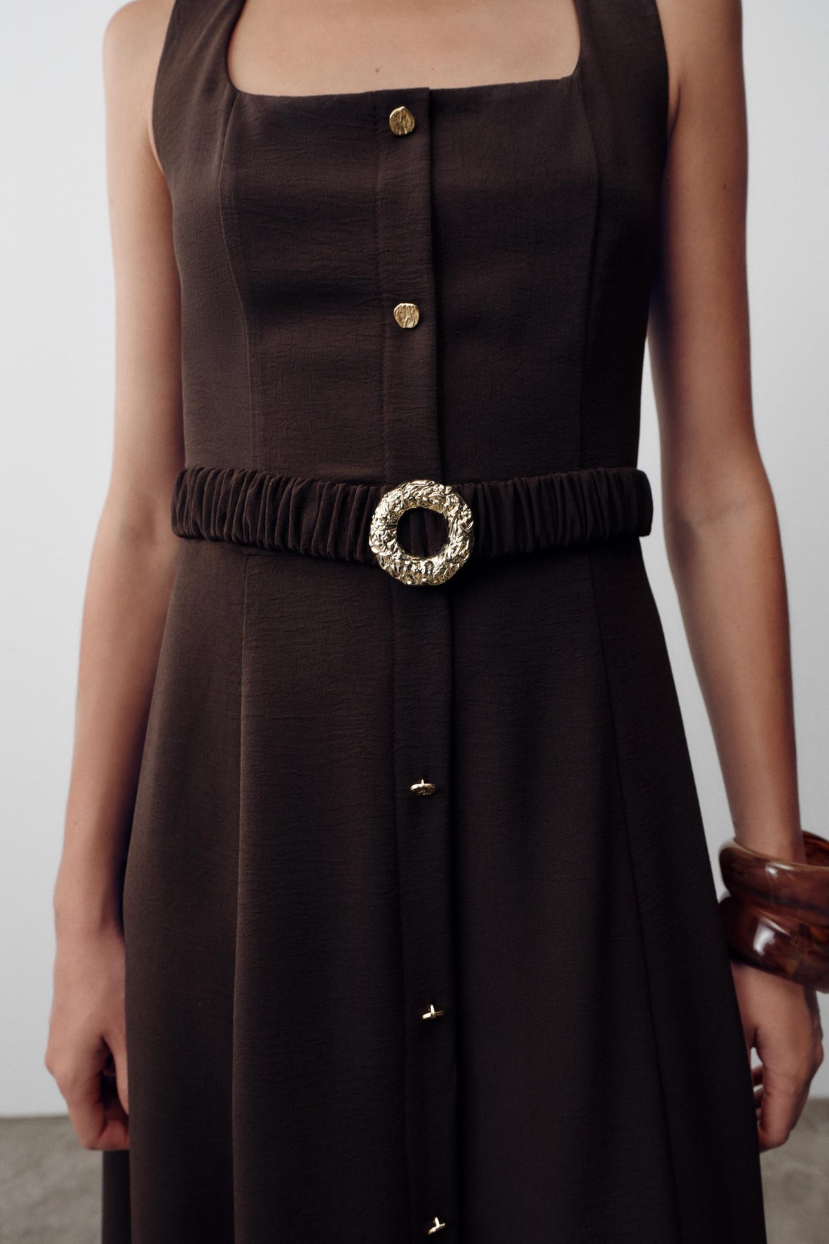 MIDI DRESS WITH BELT - Image 2