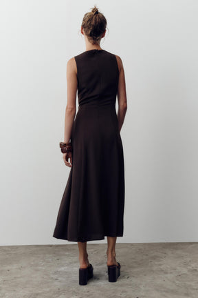 MIDI DRESS WITH BELT - Image 4