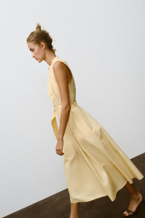 POPLIN MIDI DRESS WITH BELT - Image 5