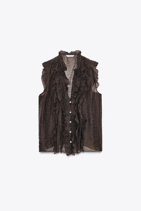Ruffled Sheer Top