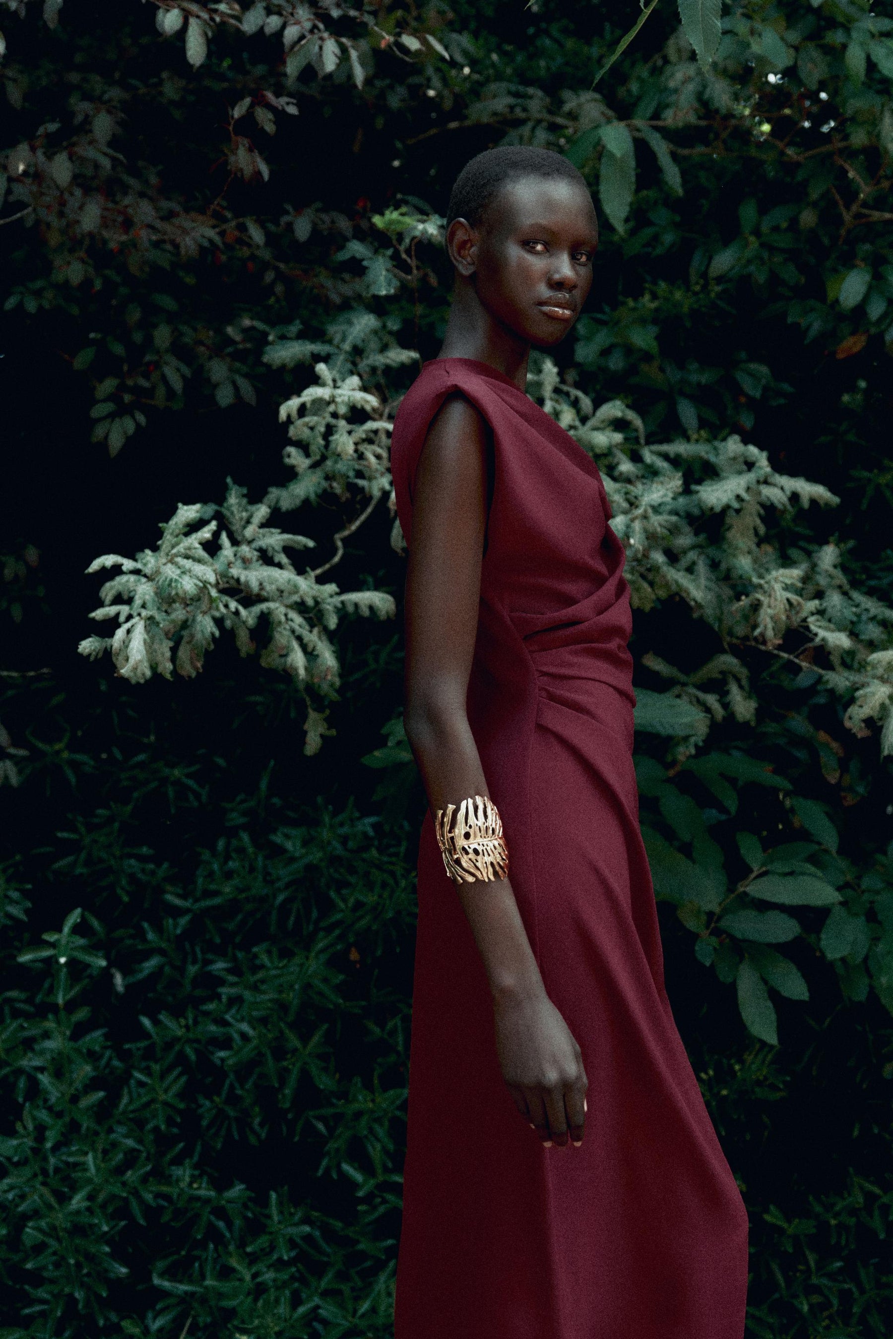 GOLD APPLIQUÉ MIDI DRESS - Image 4