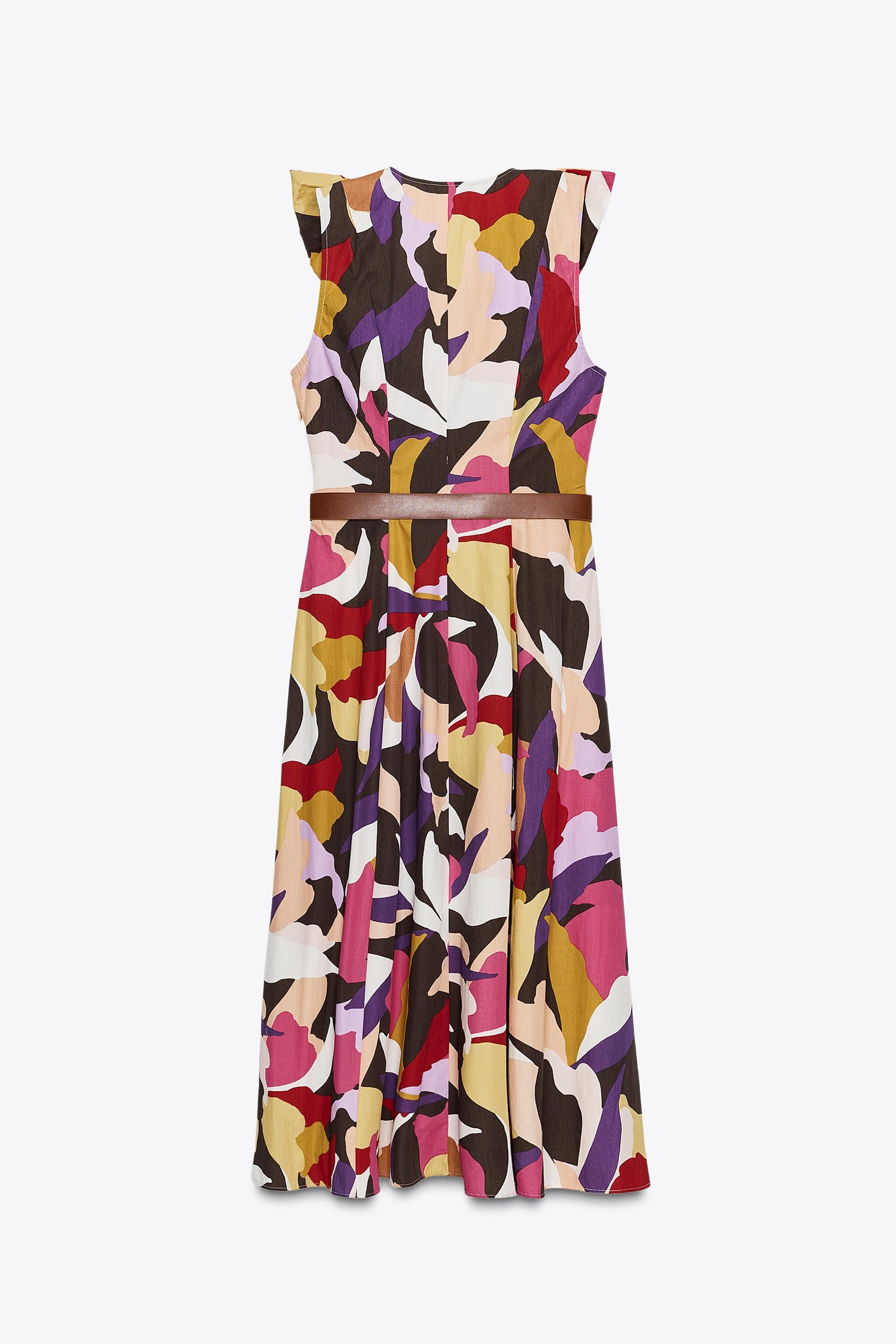 PRINTED POPLIN MIDI DRESS - Image 8