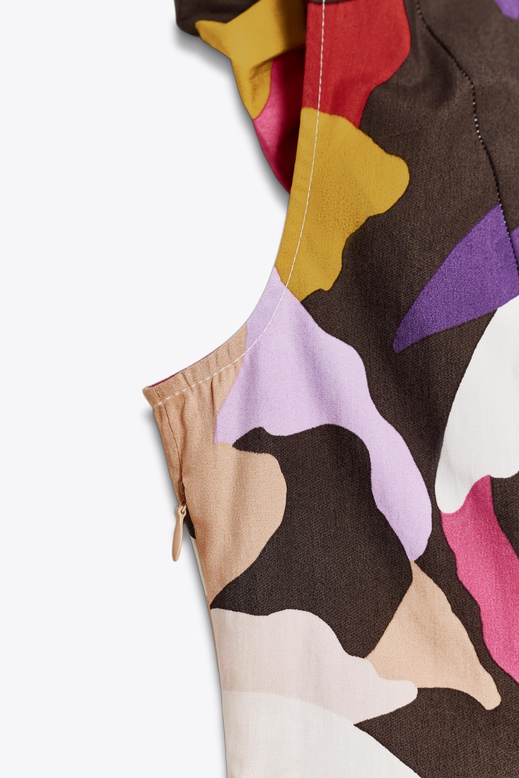 PRINTED POPLIN MIDI DRESS - Image 9