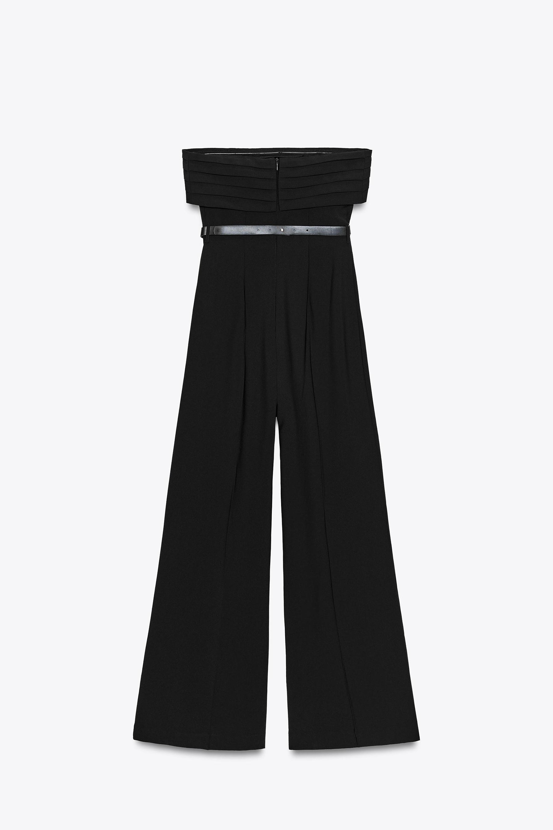 CREPE BUSTIER JUMPSUIT WITH BELT - Image 7