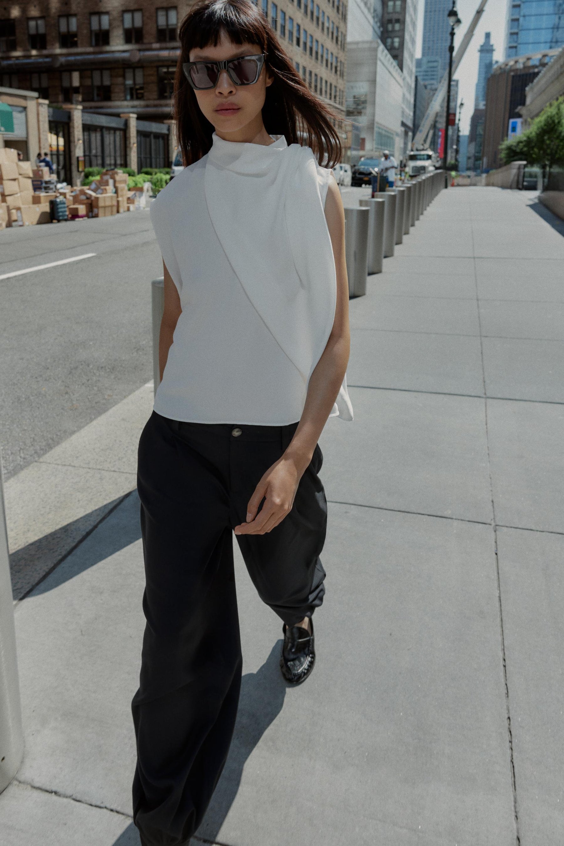 Asymmetric Crepe Top