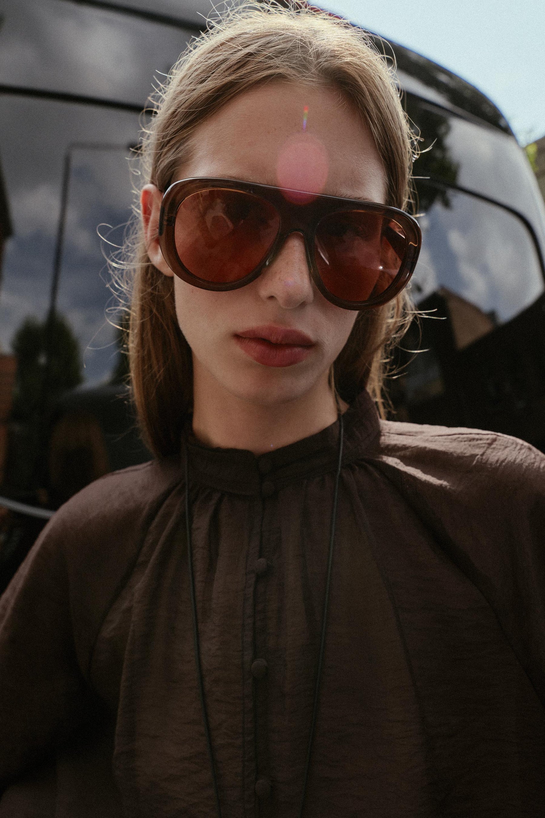 Puff Sleeve Sheer Blouse